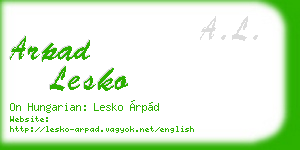 arpad lesko business card